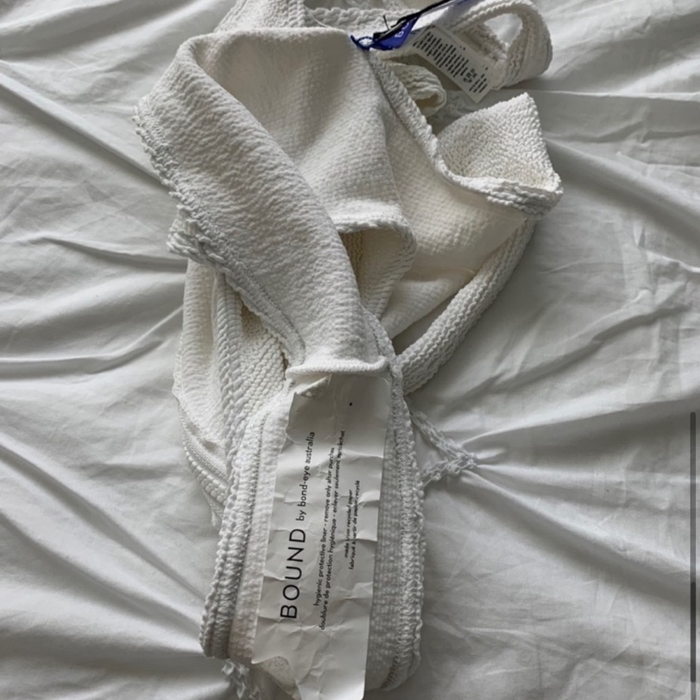 White Zipper Front One-Piece Swimsuit - Picture 10 of 10